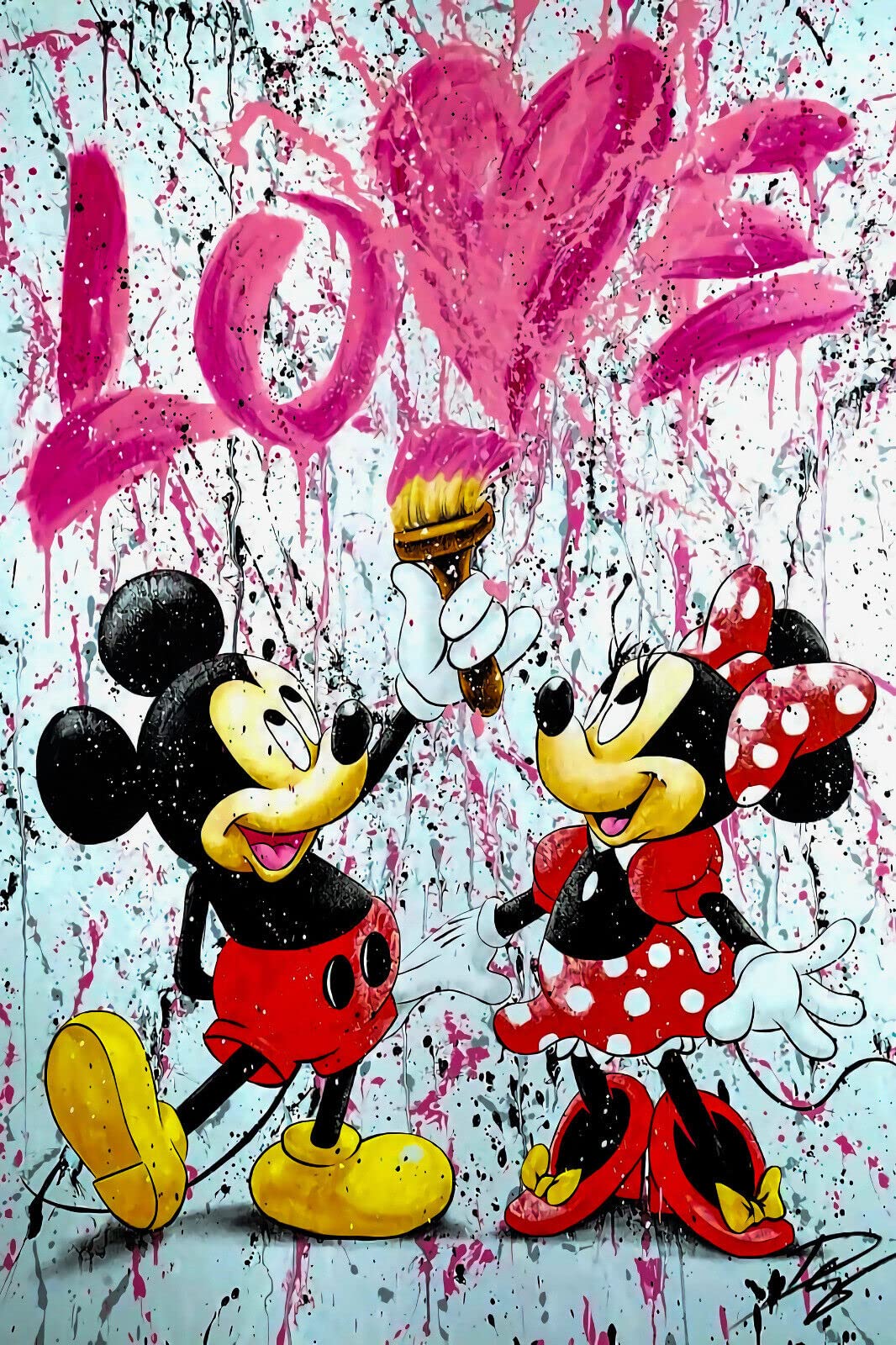 Toile Tendue Minnie Mouse Pop Art Urbain – Illustration Déco Chambre Enfant Et Adulte