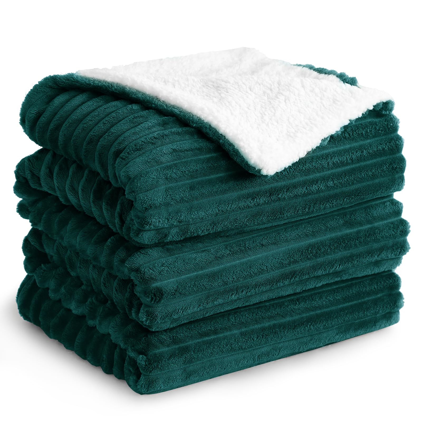 Aisbo Sherpa Cover Dark Green 220 x 240 cm - Hot and Frequent Mocca, Sofa Cover OEKO-TEX STANDARD 100