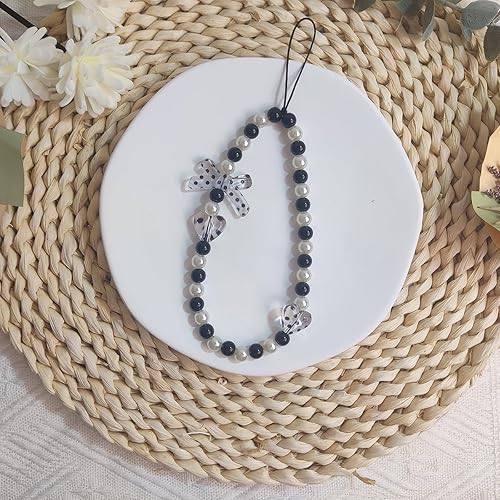 Miniatura 8 de Homvog 4 dijes para teléfono con cuentas para teléfono, correa estética Y2K para teléfono celular, llavero lindo oso de mariposa y corazón, dije