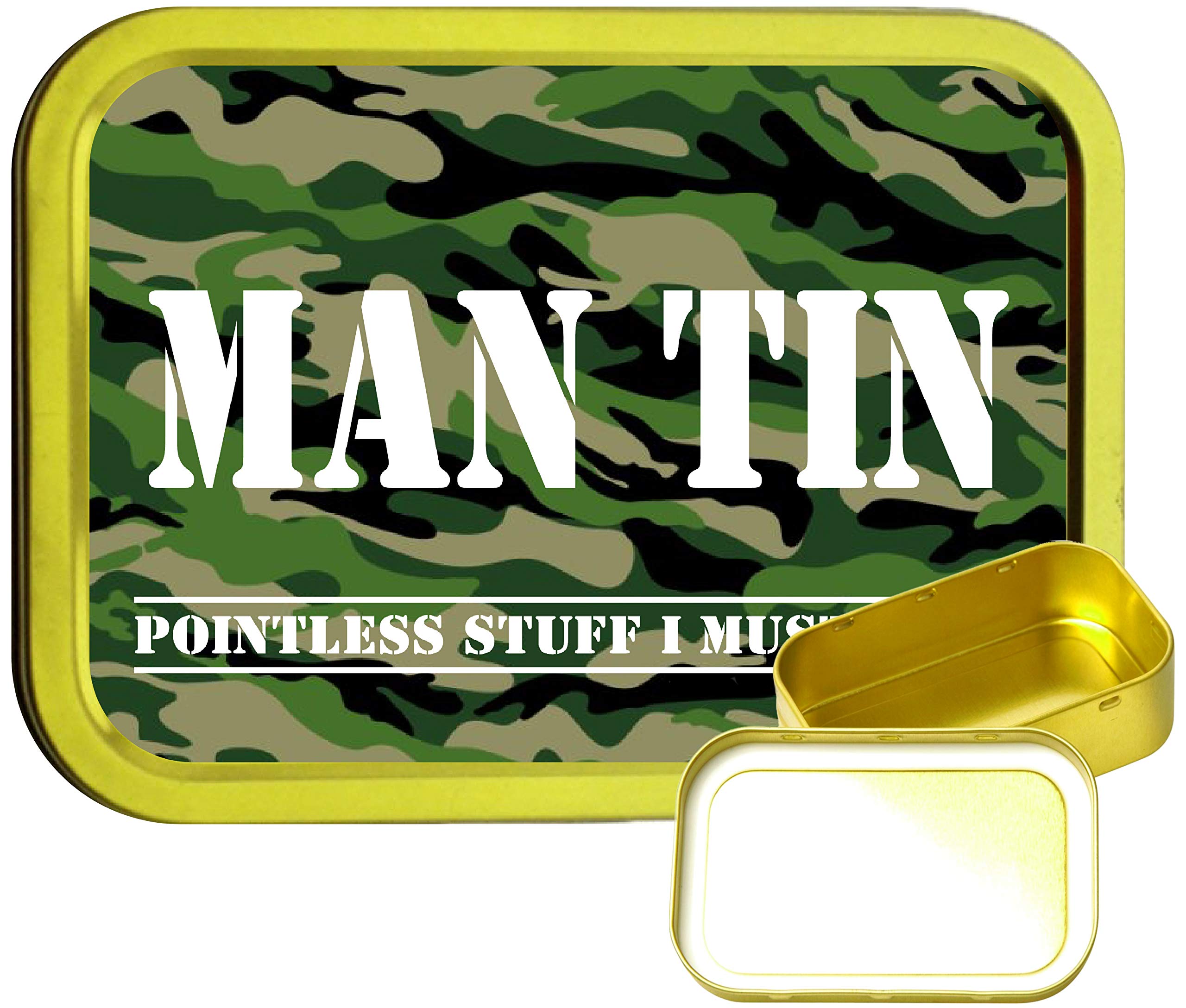 Teez Gold Man Tin 2Oz Tobacco Tin, 2Oz Tobacco Tin, Airtight Tobacco Tin