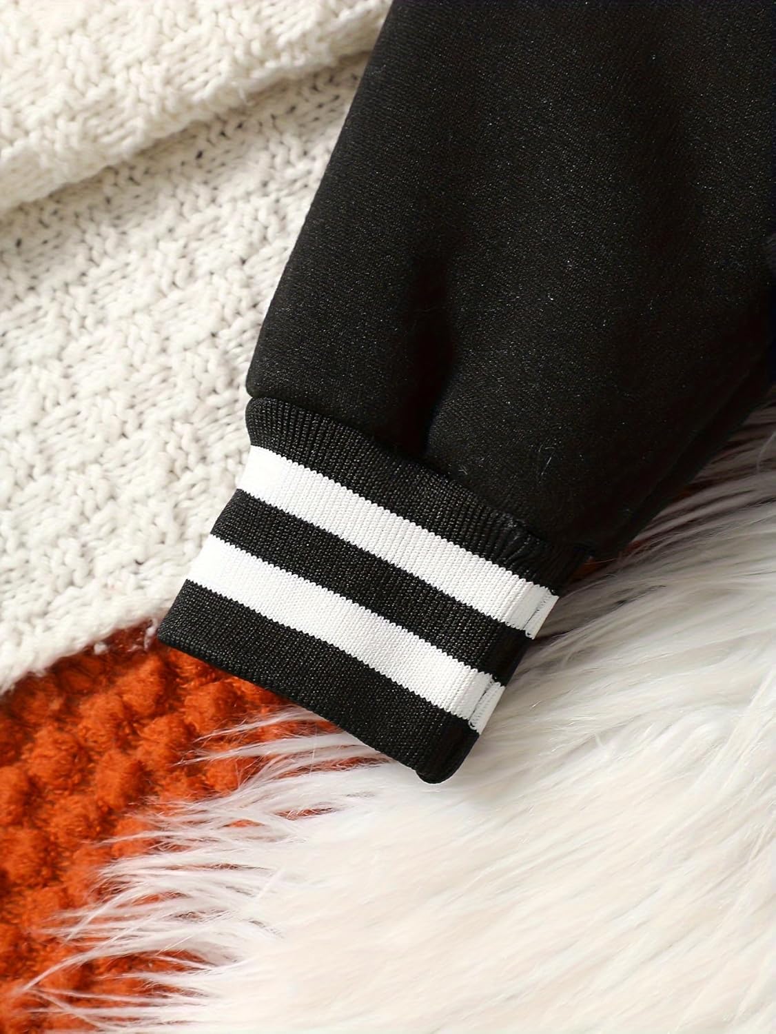 JOLYSHILD Boy's Sweatsuits 2 Piece Letter Printed Long Sleeve Varsity Jackets and J... - Image 5