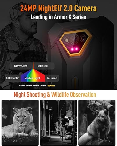 Miniatura 10 de Ulefone Armor X13 Teléfonos resistentes desbloqueados, IP68IP69K teléfono impermeable, MTk Helio G36 12GB+64GB, cámara de visión nocturna de 50