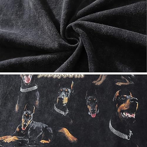 Miniatura 7 de Aelfric Eden Camisetas gráficas Doberman Washed Camiseta VintageLoose Harajuku Summer Tops