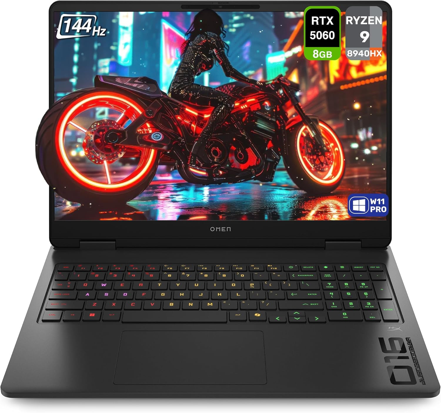 HP OMEN Gaming Laptop, AMD Ryzen 9-8940HX, 64 GB DDR5 RAM, 4 TB PCIe SSD, 16″ 2K (1920×1200) 144Hz Display, Nvidia G-Force RTX 5060, Backlit Keyboard, W11 Pro, Shadow Black