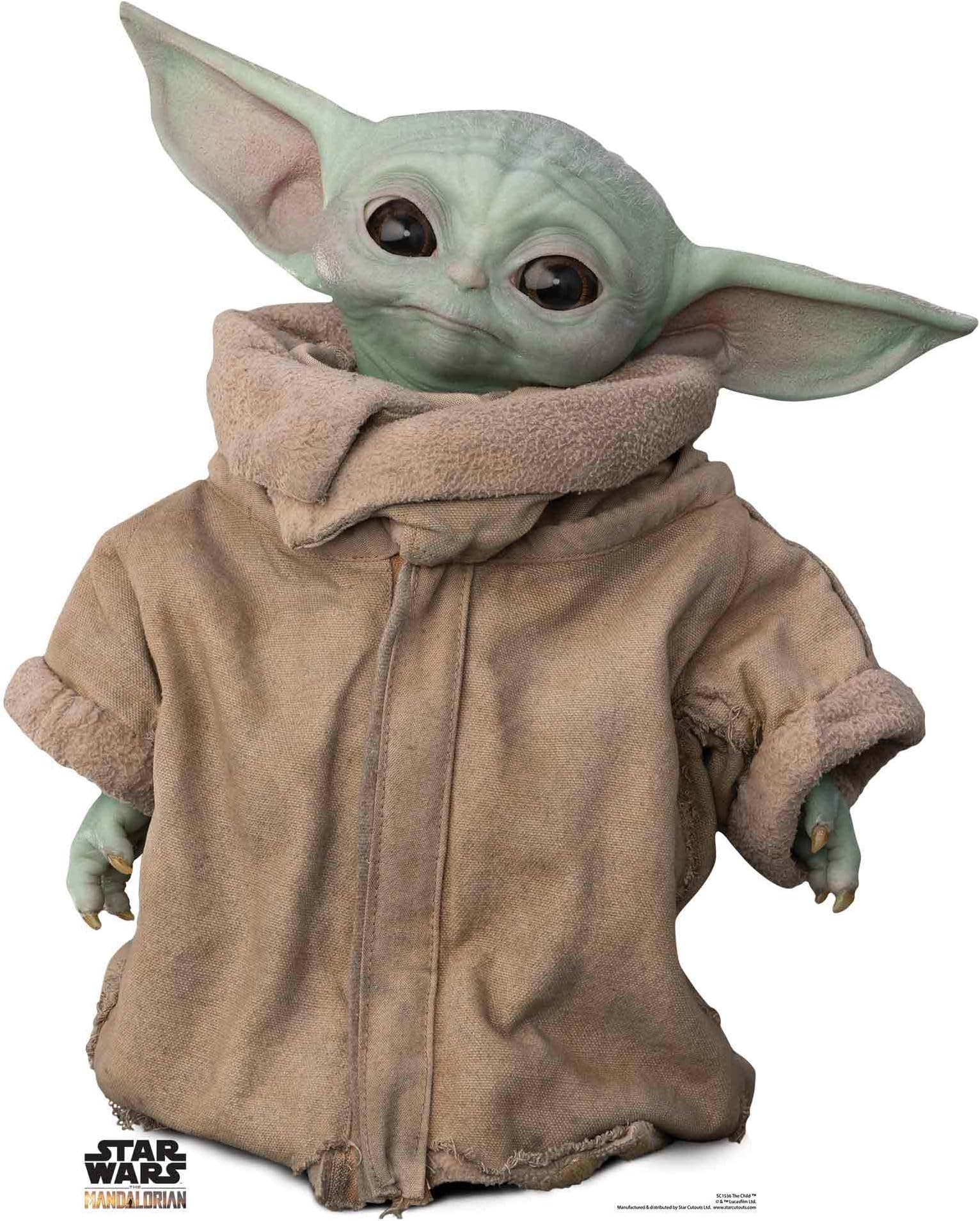 Star Cutouts Ltd SC1536 The Child Baby Yoda Cardboard Cutout Wise Head Tilt The Mandalorian Star Wars Height 95cm, Multicolour