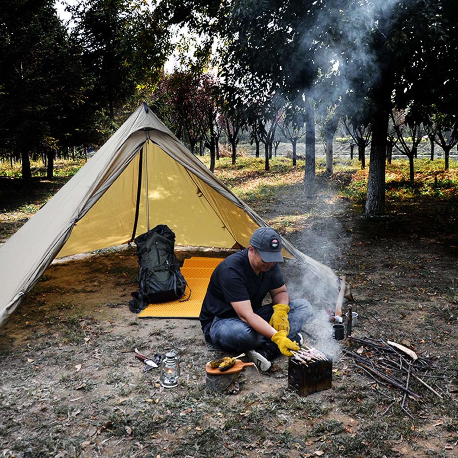 Tipi fr 34 Personen, kegelfrmiges Campingzelt, Outdoor-Tipi   Familienjurte, Festival, groes Zelt fr Erwachsene  inklusive  Bodennagel/Windseil und Aufbewahrungstasche : Amazon.de: Sport & Freizeit