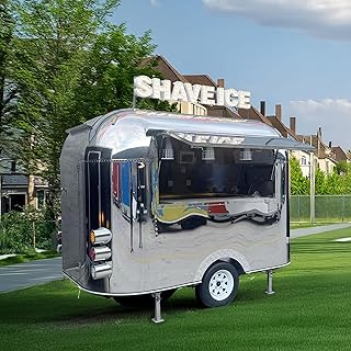 Spiegel Food Truck Anhänger mit Konzessionsanhänger Lebensmittelausrüstung, Spiegel Classic Anhänger zum Verkauf, Mobile Bar Anhänger, Perfekt für Open Air Food Trailer, Food Truck zum Verkauf