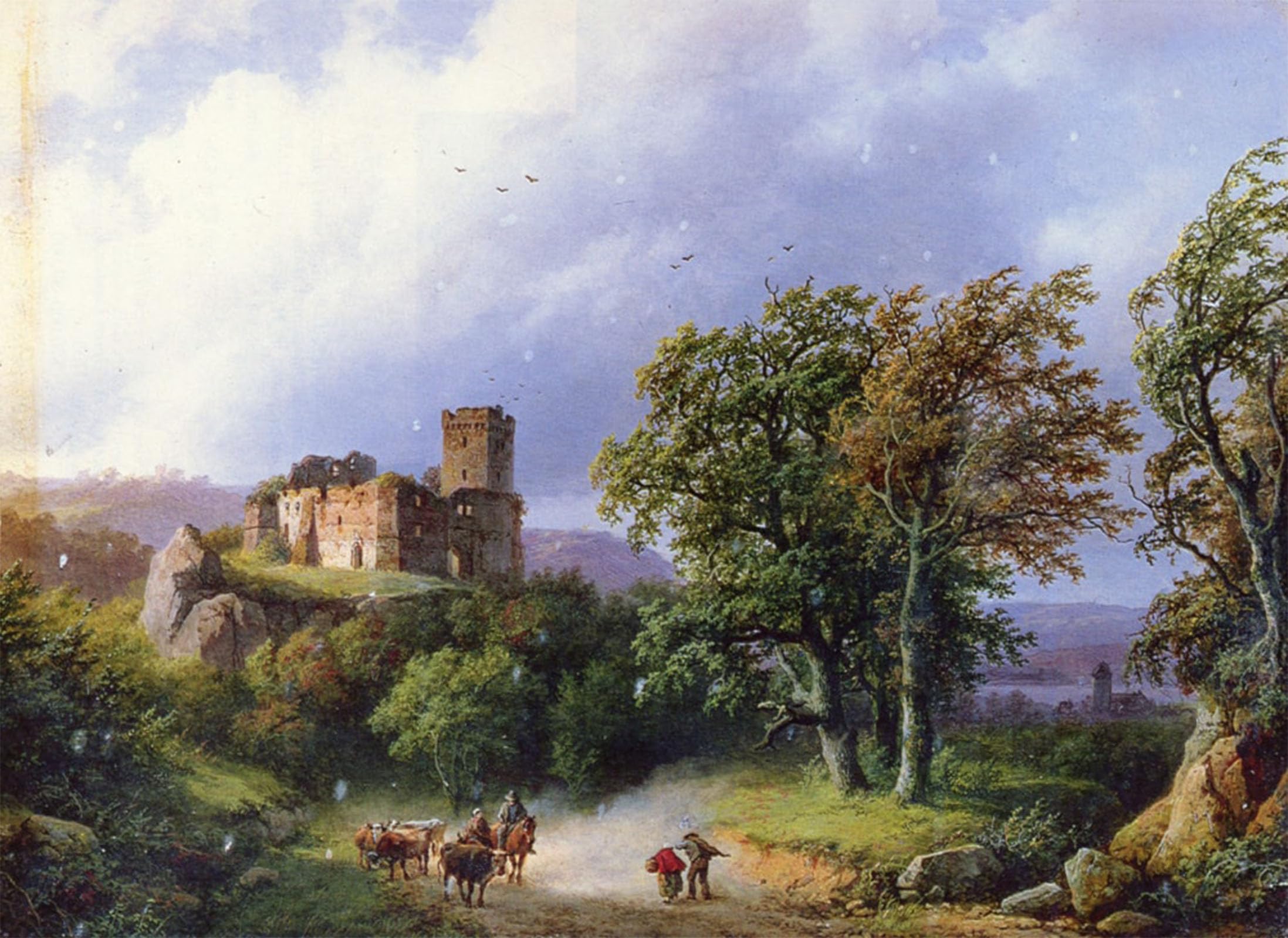 SERENDIPITP Aesthetic Poster Photo Wall Print Retro Picture the Ruined Castle by Barend Cornelis Koekkoek Modern Wall Artwork for Home Decor 60x90cm