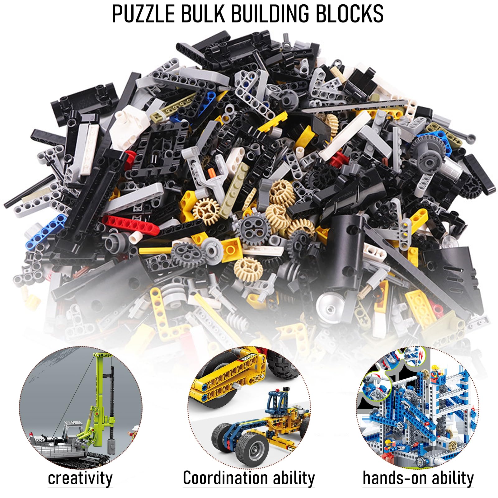 DAVBNM 116PCS Technic Spare Parts, Technic Gear Chain Link Connectors Bricks Sets, Replacement Parts, Compatible with Technic Parts - Image 4