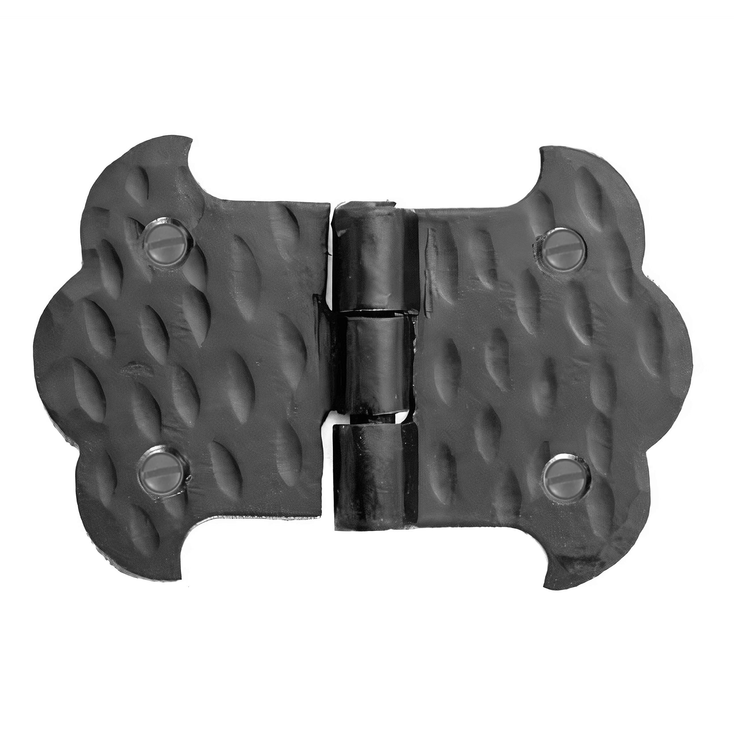 4 Pack 3.5" Black Wrought Iron Hinges - Decorative Wrought Iron Door Hinges – Handmade Rustic Iron Hinges for Farmhouse Shutters, Chests, Barn Doors, Shutter and Gate – The Farmhouse Series