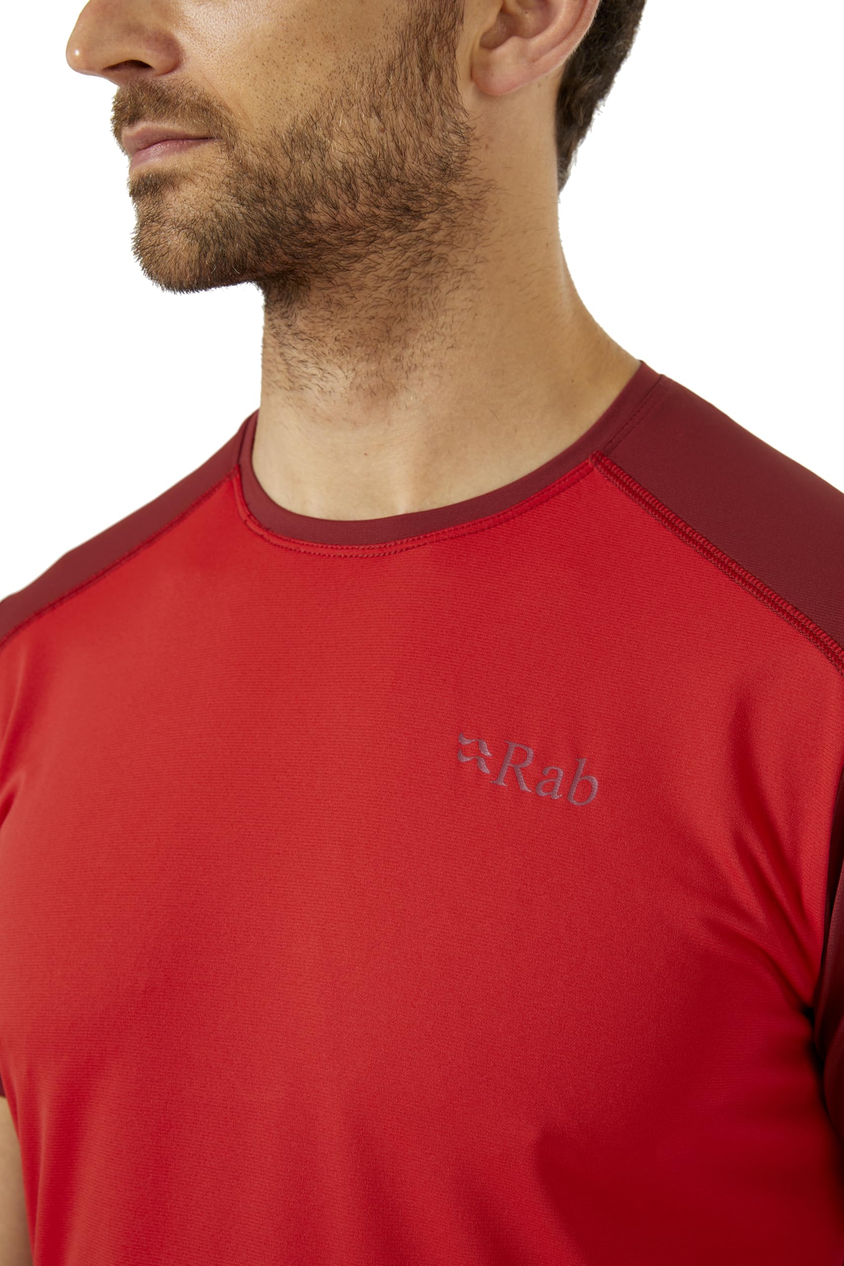 Rab Męska koszulka Force lekka koszulka do trekkingu, wspinaczki i biegania w terenie, Ascent Red/Oxblood Red, XL