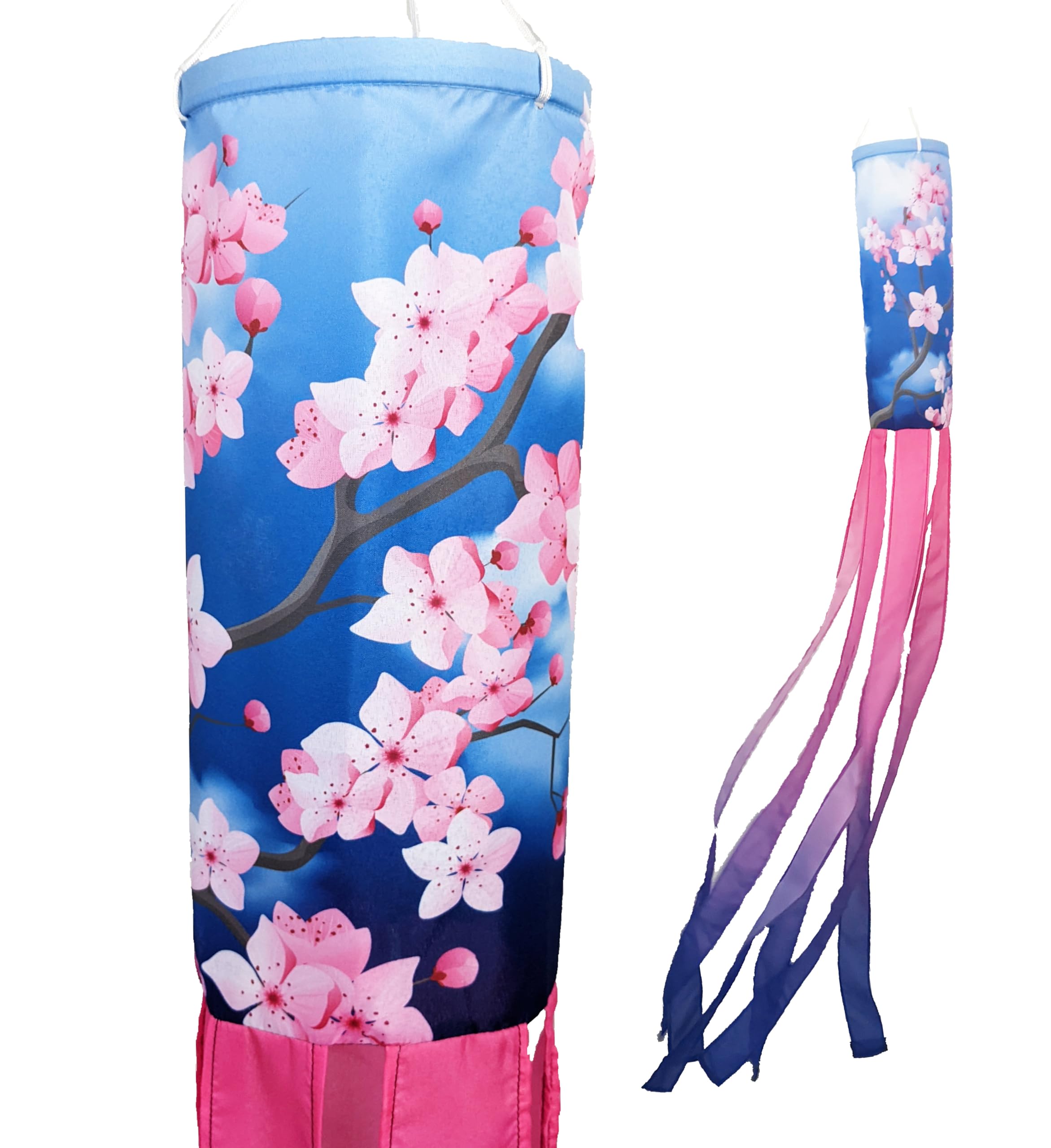 Madrona Brands Cherry Flowers Windsock | Durable Outdoor Hanging Wind Decoration | Yard, Garden, Patio, Deck| 60-Inch