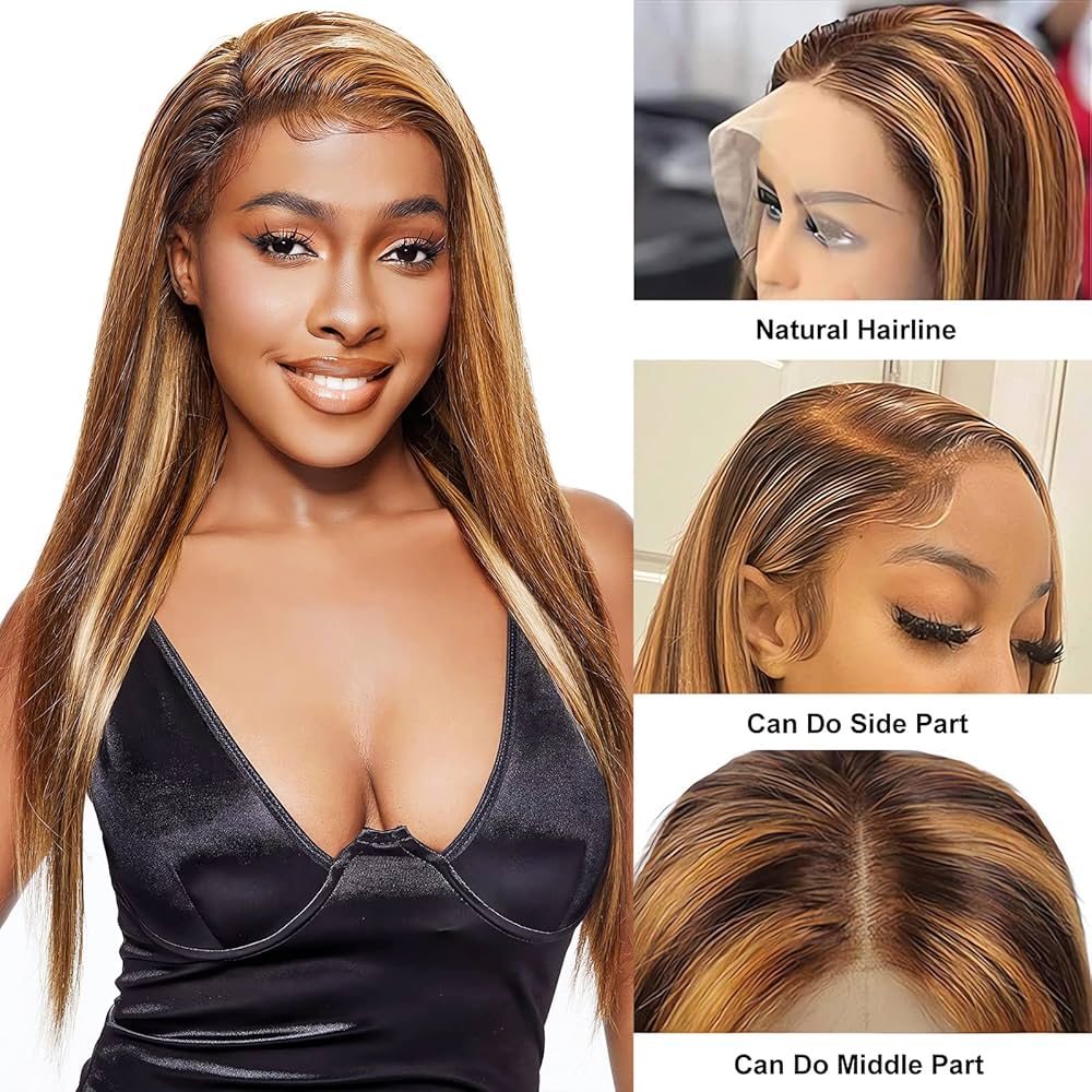 は Amazon.com : YKB Ombre Lace Front Wig Human Hair 13×6 HD