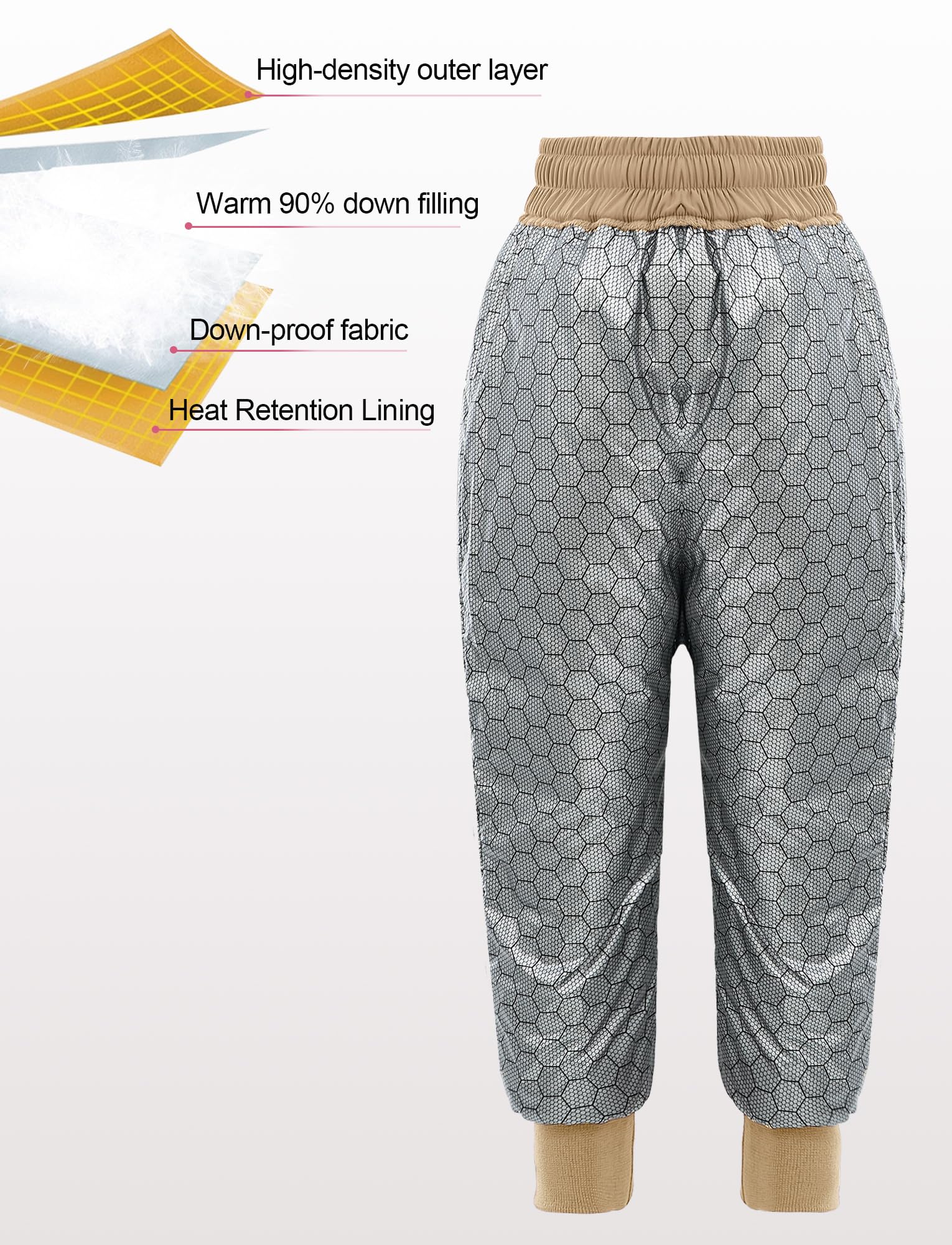 SEAUR Bambini Down Pantaloni Ragazzi Ragazze Inverno Puffer Pants Inverno Caldo Pantaloni Elastico in Vita Caldo Outdoor Pantaloni Spessi