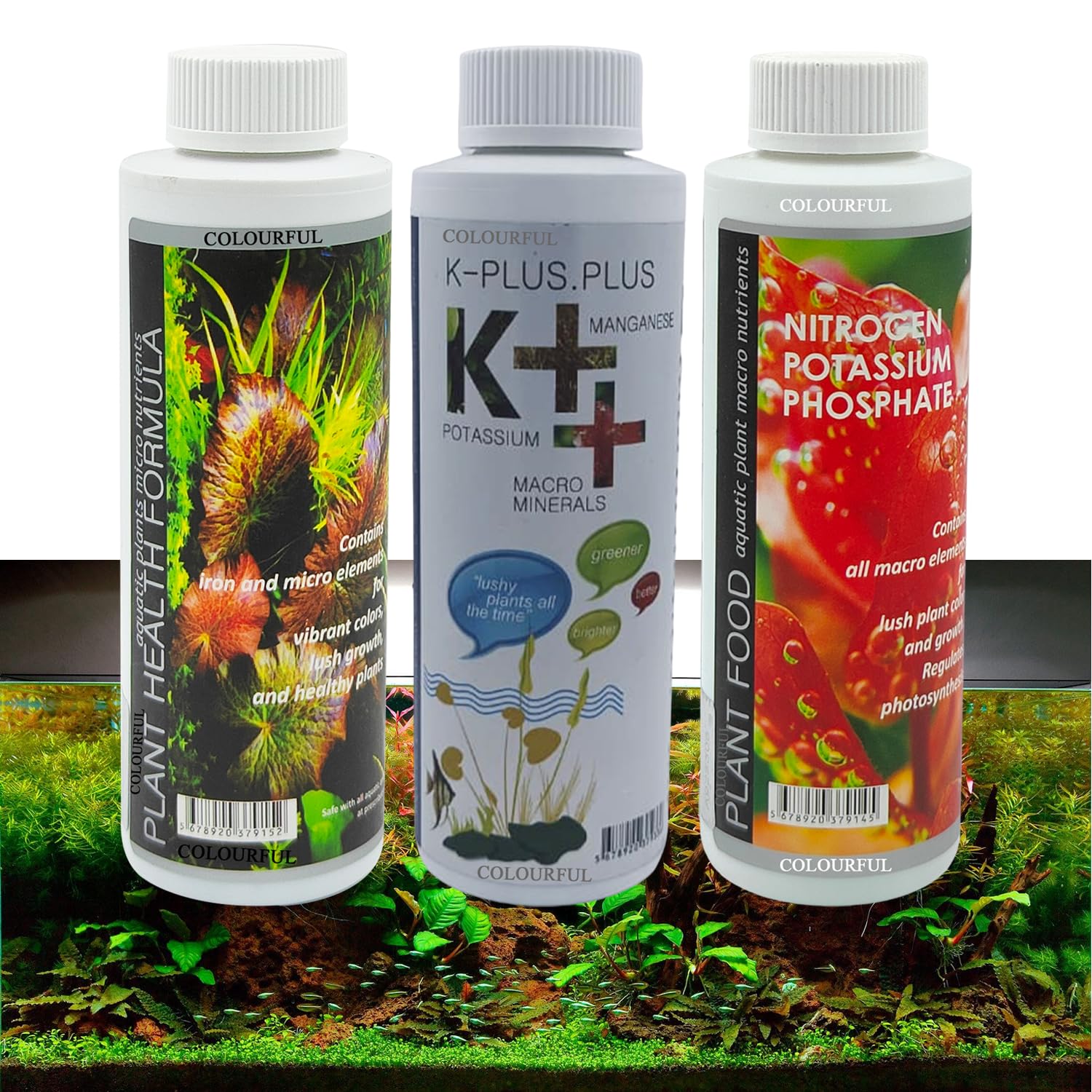 COLOURFUL - Aquatic Remedies Combo Pack: Plant Health 120ml + Plant Food 120ml + K++ 120ml – Complete Aquarium Plant Care Solution (B0DB6DB7TG) Amazon Price History, Amazon Price Tracker