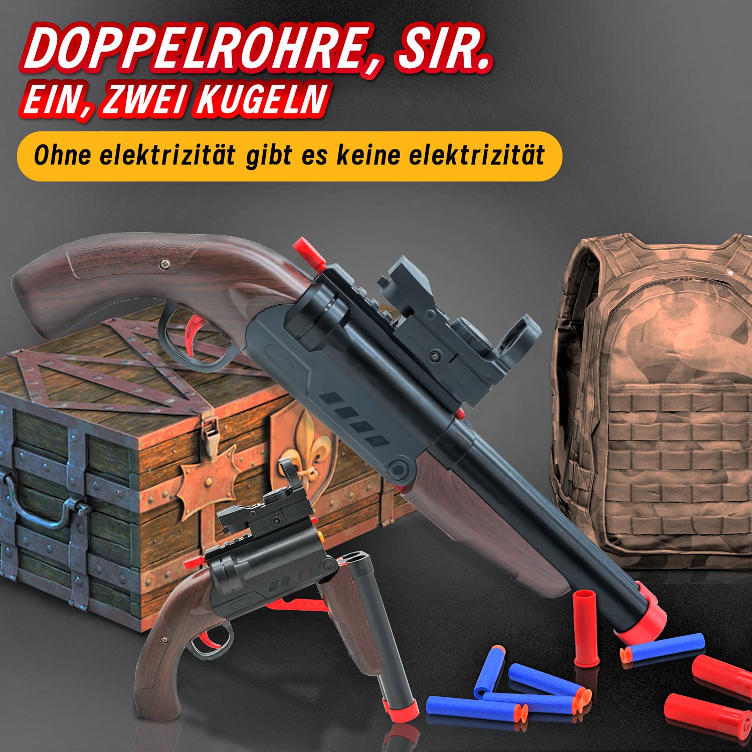 Schiuma Blaster Toy - Doppio Tubo Morbido Proiettile Pop-Up Shell, 2-in-1 Pistola Blaster Schiuma, Regalo Per Bambini, Giocattolo Giovanile Soft Bullet Education Model Game, 6+Boys…