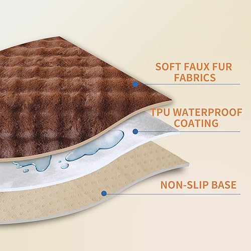 Miniatura 3 de Funda impermeable para cama de perro, funda antideslizante para sofá lavable para perros, funda protectora de piel sintética para sofá de mascotas