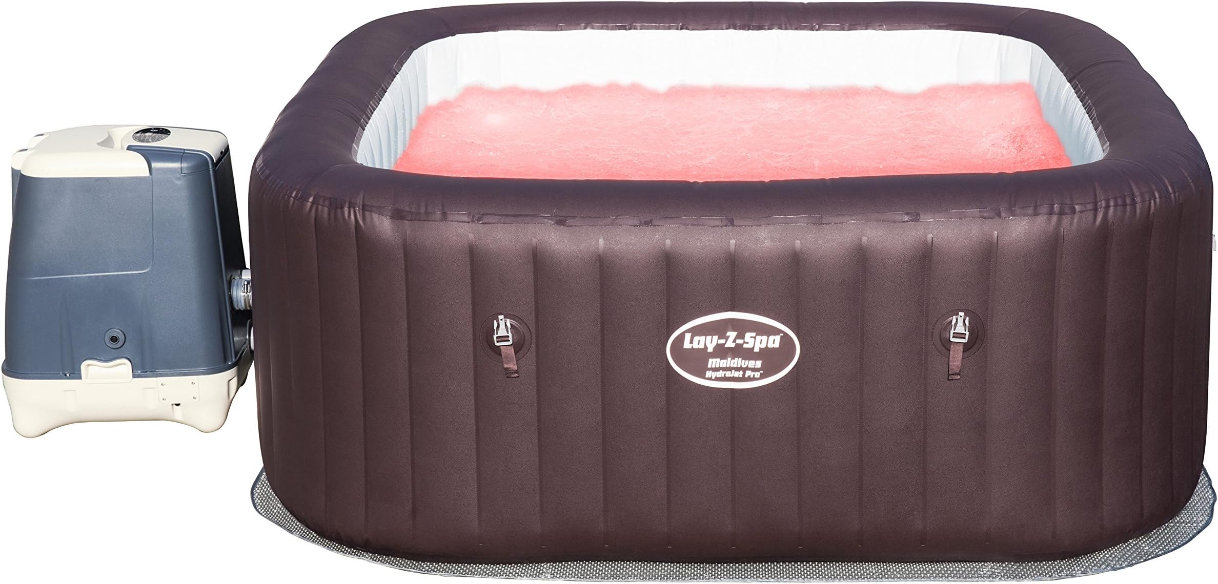 Maldives HydroJet Pro Hot Tub Inflatable Spa with LED Lights, 1050 Litre, Brown, 85 x 75 x 92 cm