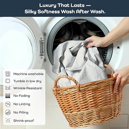 Miniatura 7 de Olive + Crate - Juego de sábanas para cama ajustable tamaño King dividida, 100% fibra de eucalipto Tencel certificada de Austria, frescas para