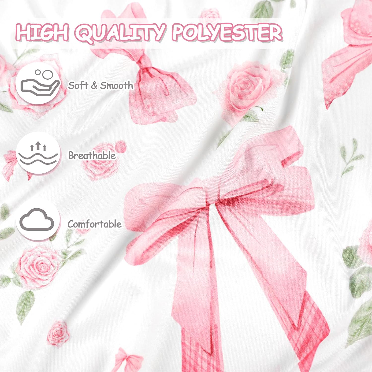 Newborn Lounger Cover Baby Girls, Ultra Soft Comfortable Flower Infant Lounger Pillow Slipcover, Easy Removal and Machine Washable, 1 Cover Only (Pink Rose)