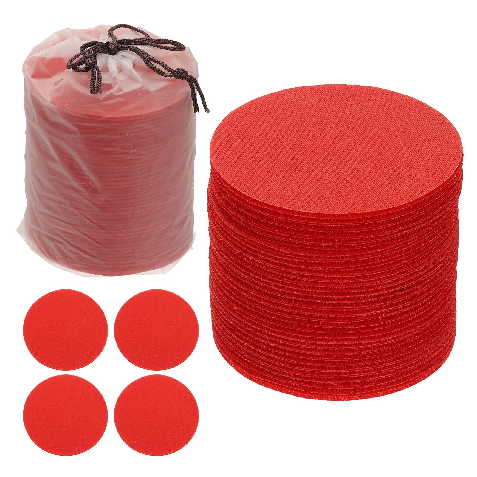 YOKIVE 4 Inch Carpet Spot Markers, 50Pcs Circle Floor Dots Markers with Bag Carpet Spots for Decoration Teacher Supplies, Red