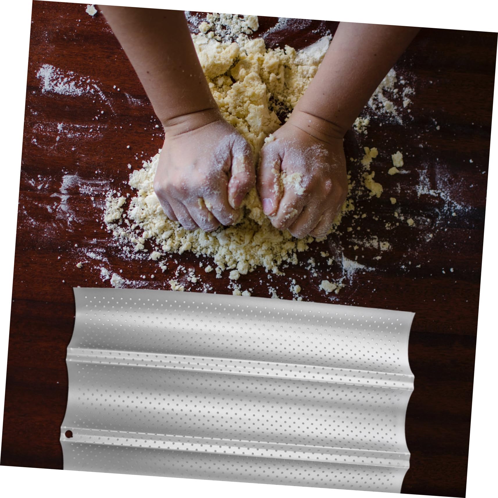 Ciieeo 2 Stück Teiliges Antihaftbeschichtetes Baguette Backblech aus Lebensmittelechtem Kohlenstoffstahl Hitzebeständig Perforierte Fach Brotform Leicht zu Reinigen für Ofen und Toaster