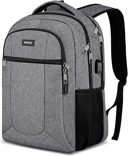 BIKROD Mochila para portátil L45 de 15,6 pulgadas, Gris, 17,3 pulg.