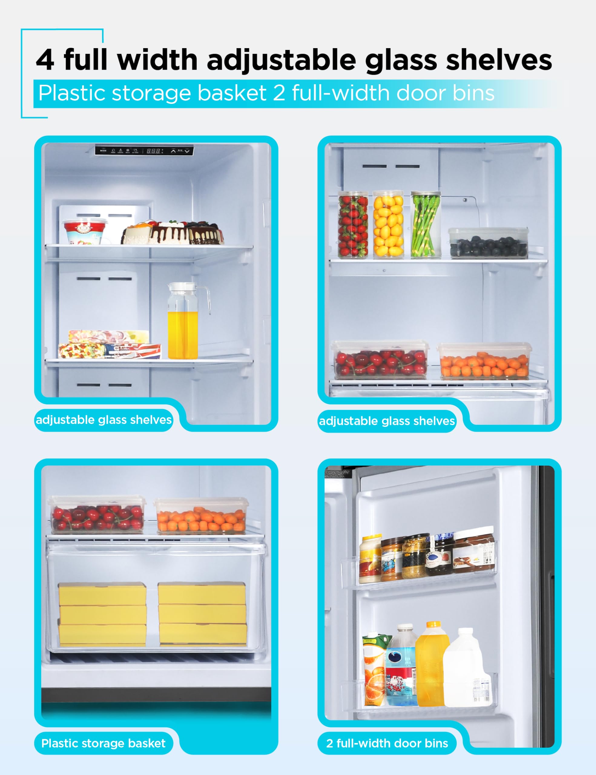 Black+Decker 11 Cu. Ft. Convertible Freezer Refrigerator, Upright Freezer With Glass Shelves, Reversible Door, Energy Star Rated, Frost Free, Buc1100xb, Black on Fridge.com - View 5