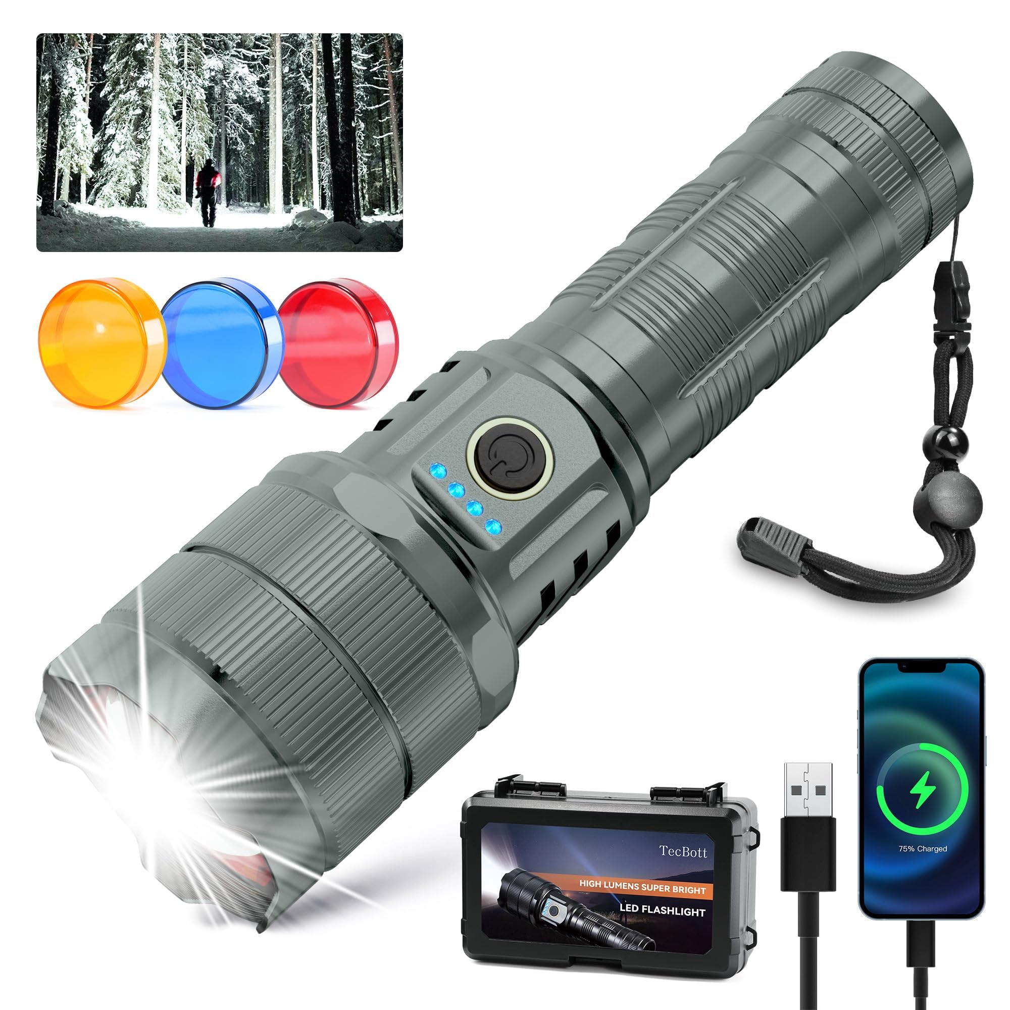 Flashlight Fast Super Bright Tactical Flashlight Impex Lumin X2 Rechargeable Super