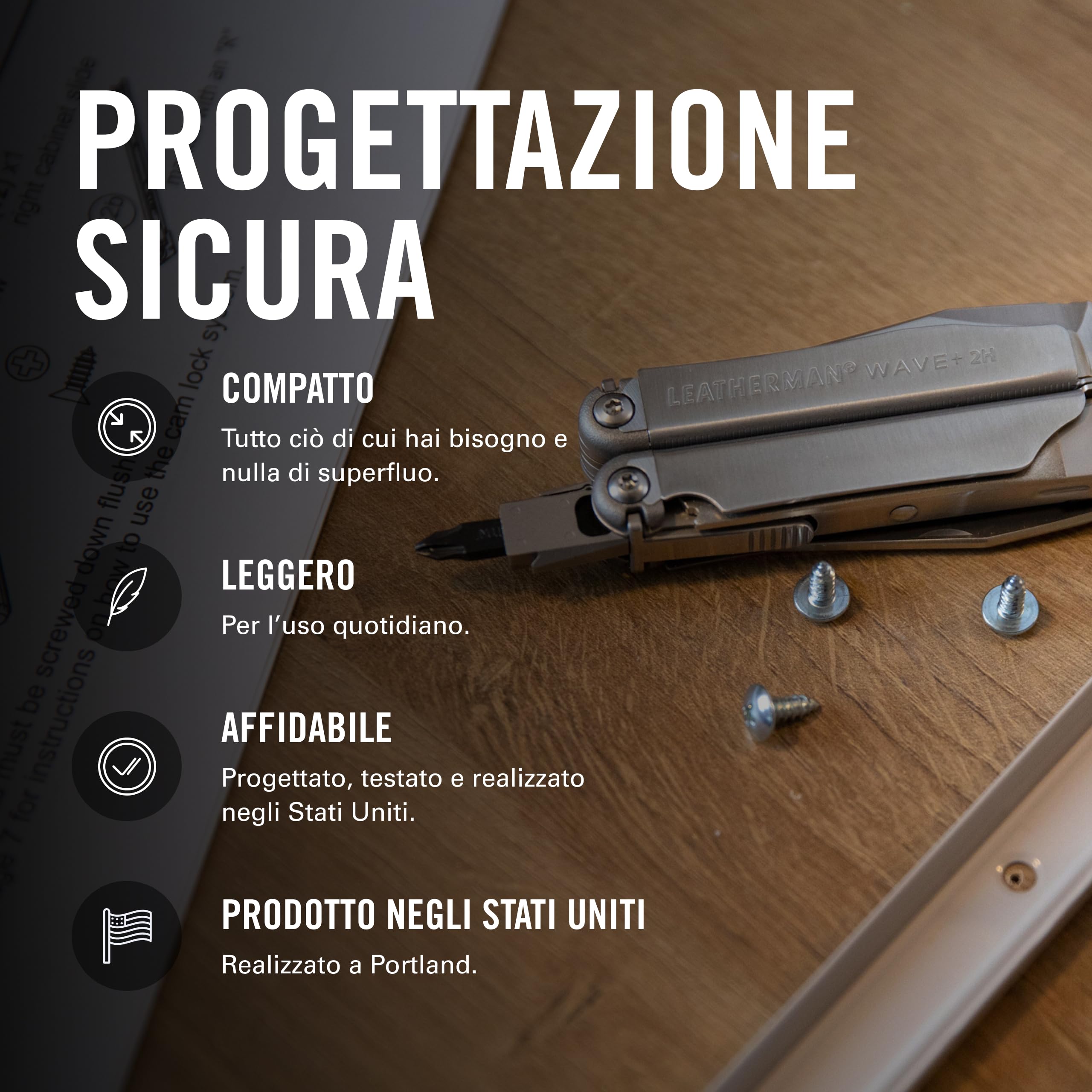 Leatherman 2H Wave+ Multiutensile 18 in 1 Acciaio Inossidabile con Lame Pinze Tagliafili