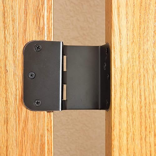 Miniatura 3 de Generic Bisagra de puerta abatible transparente de 3.5 pulgadas, paquete de 3 (radio de 14 pulgadas, níquel cepillado), T2895