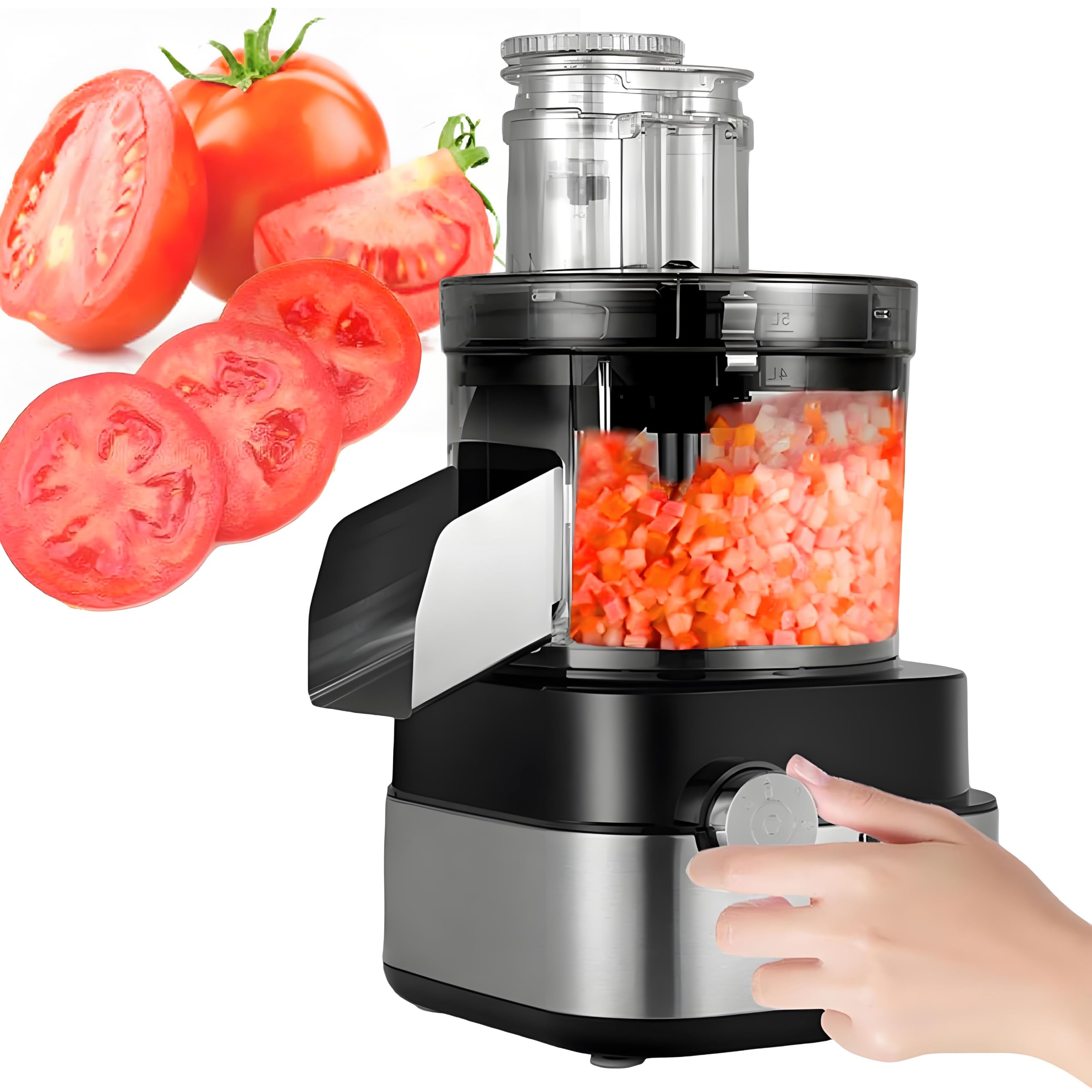 5 w 1, komercyjna szatkownica do warzyw, komercyjny robot kuchenny, wielofunkcyjna maszynka do mięsa i blender 600 W, do czosnku, kapusty, marchwi, do użytku domowego/komercyjnego
