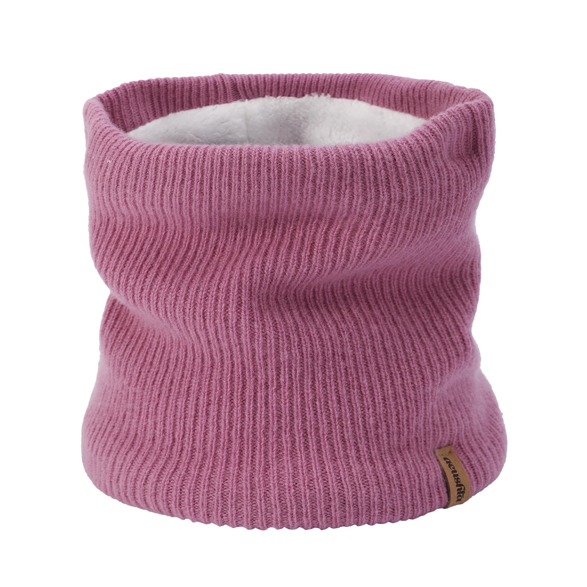 Acushla Unisex Rose Pink Merino Wool Neck Gaiter For Men & Women - Fleece Lined Heavyweight Warm Knitted Scarf Neck Warmer Ski Face Mask (Rose Pink)