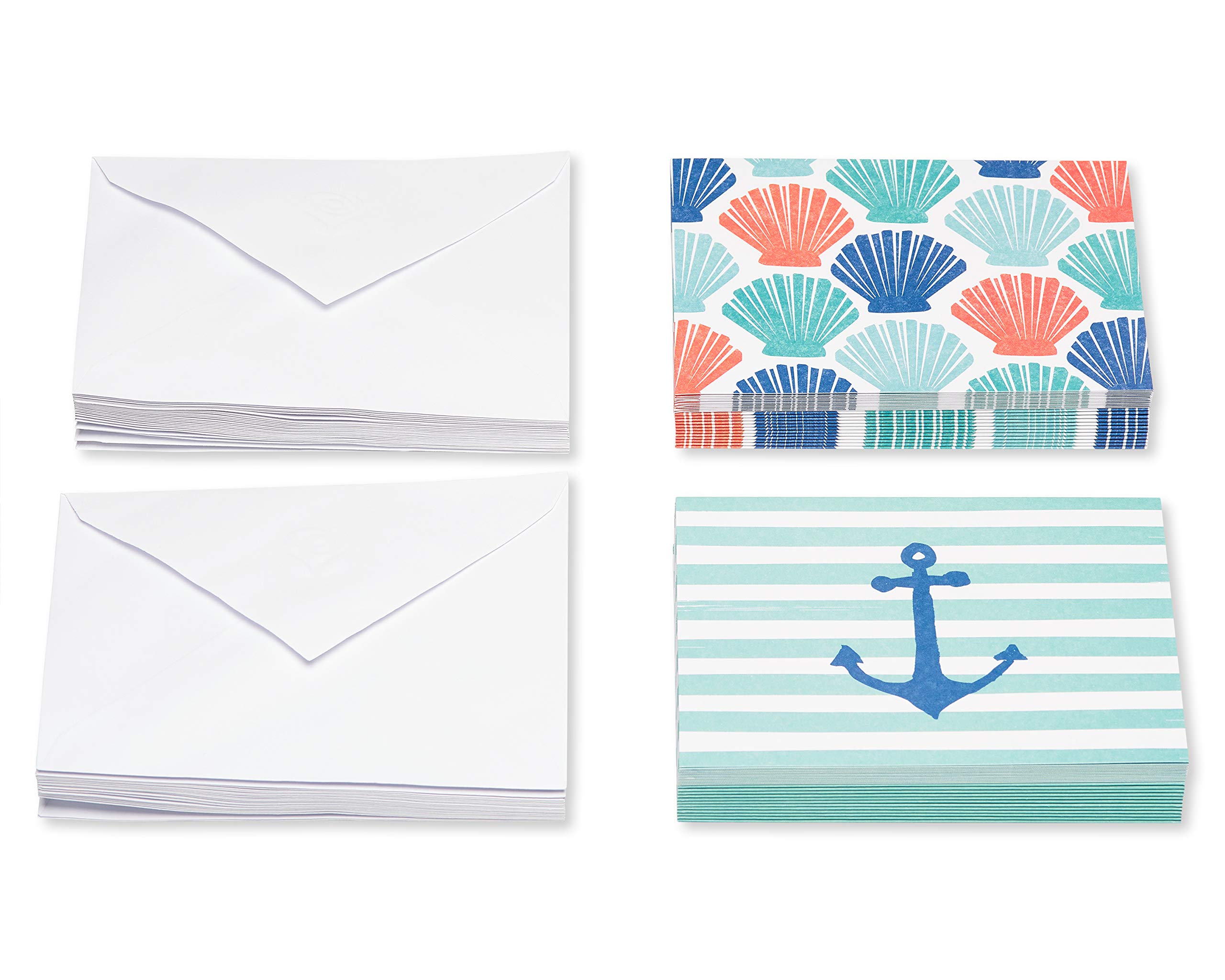 American Greetings Blank Cards and Envelopes, Beach Theme (50-Count)