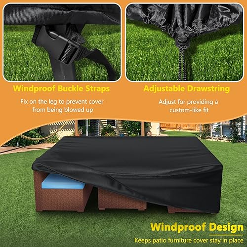 Miniatura 5 de STARTWO Fundas para muebles de patio, funda impermeable para muebles de exterior, resistente al viento, resistente al desgarro, funda de sofá
