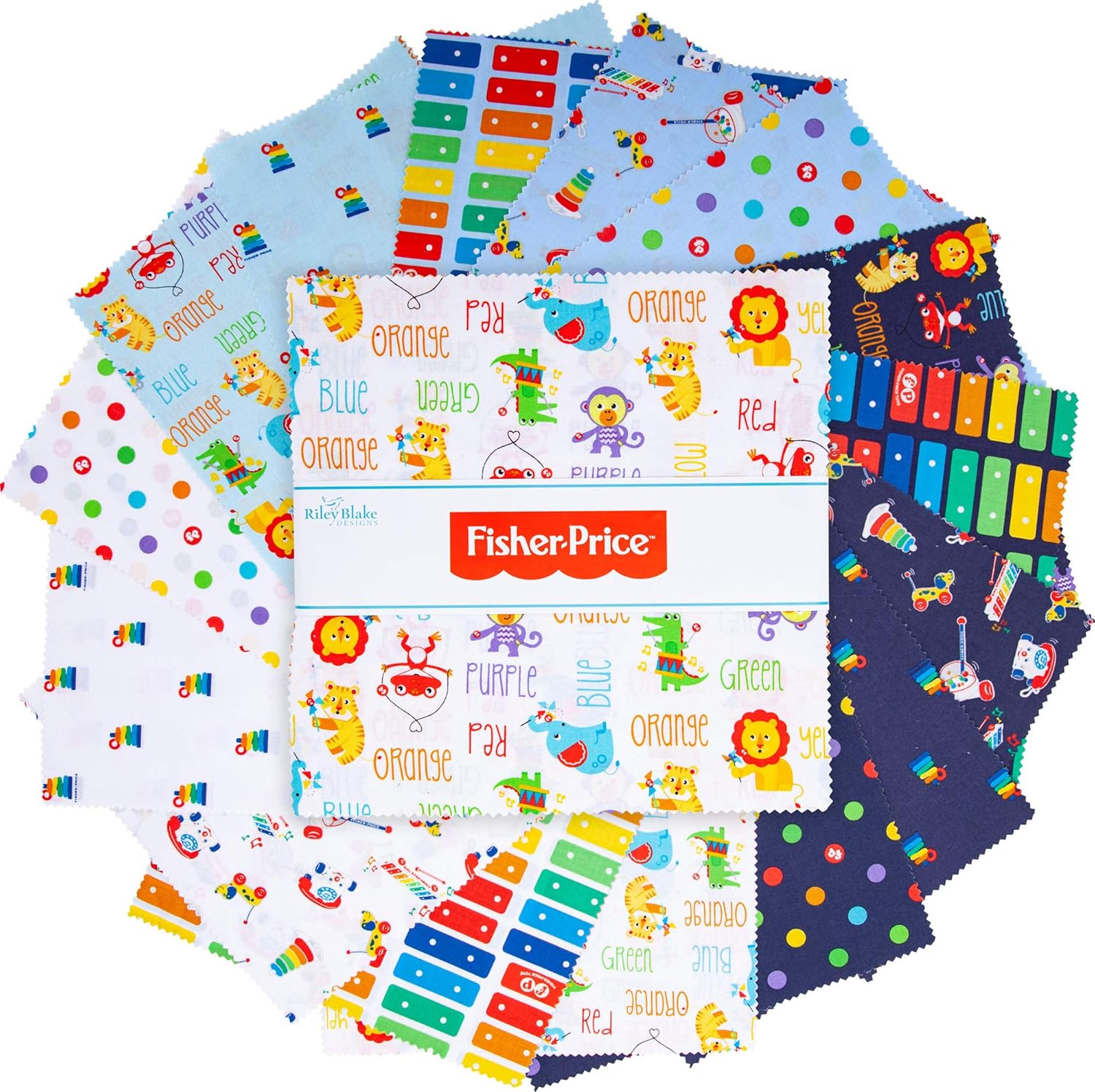 Riley Blake Fisher-Price 10" Stackers 42 pcs Multi
