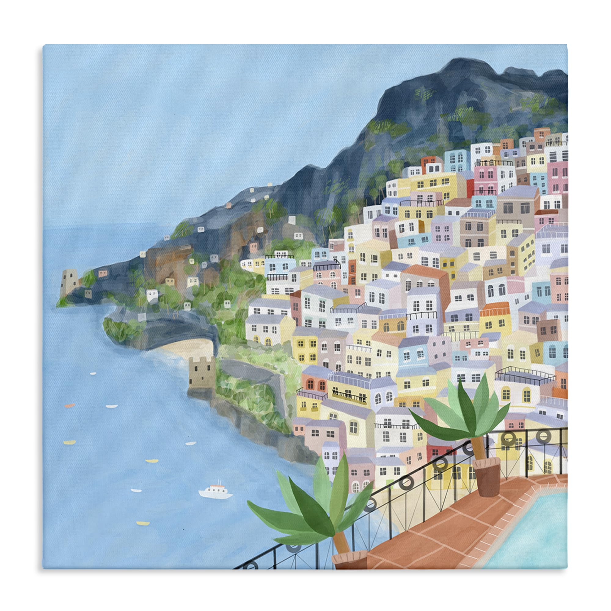 'Positano Cliffside Coastal City Architecture'| Canvas Art