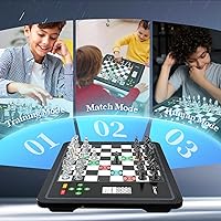 Vista 8 de Electronic Chess Set, Computer Chess Game, Electronic Chess Set Game, Chess Sets Games Lovers, for Beginners Great Partner for Play and Practice