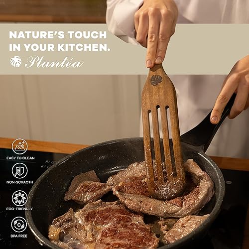 Miniatura 4 de Como se ve en la televisión, herramientas de cocina Spurtles de madera, cucharas de madera hechas a mano Plantéa para cocinar, resistente al calor,