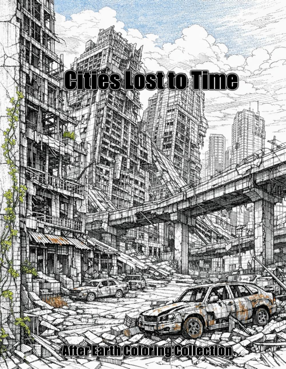 Cities Lost to Time: Post-Apocalyptic Urban Ruins and Forgotten Civilizations – Extremely Detailed Coloring Book (After Earth Coloring Collection)