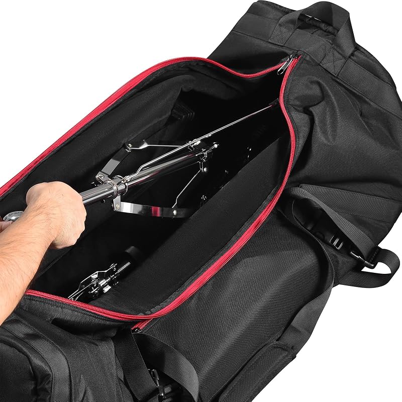 40" Heavy Duty Drum Hardware Bag - Protective Lightweight Drum Hardware Case for Cymbal Stands & Drum Set Accessories | Gig Transport & Long-Term Storage for Musicians