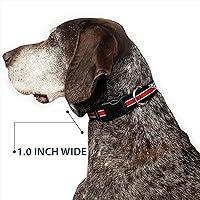 Vista 6 de Collar de perro Clip de plástico Corbeta C5 Logo Stripe Negro Blanco Rojo Gris Repetir 11 a 17 pulgadas 1.0 pulgadas de ancho