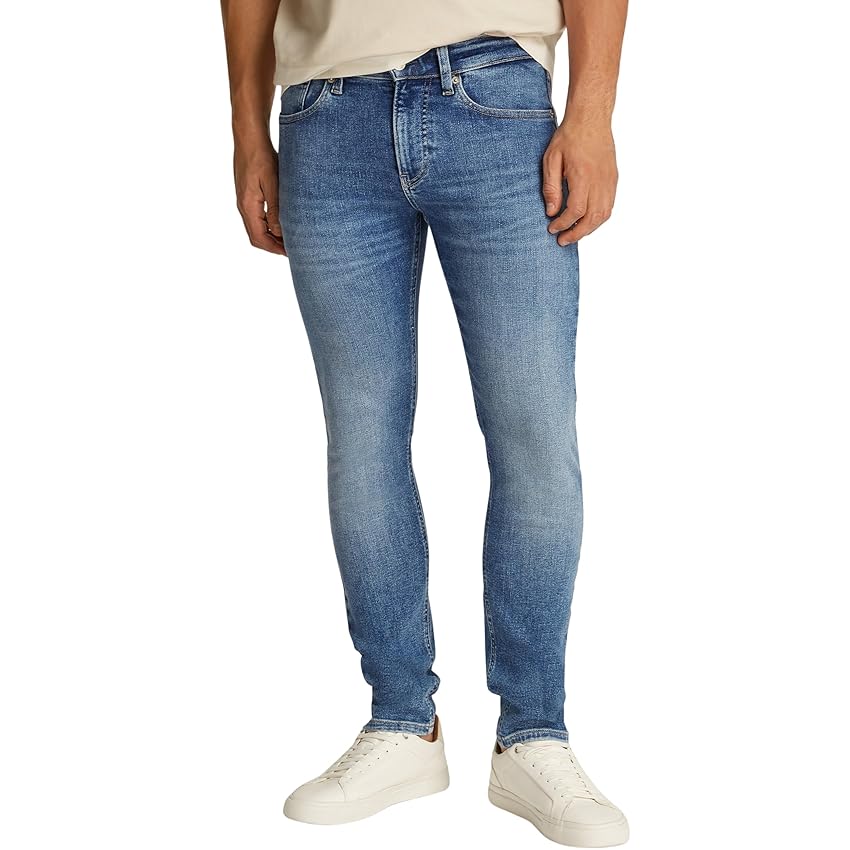 Calvin Klein Uomo Jeans Skinny Fit, Blu (Denim Light), 36W/28L