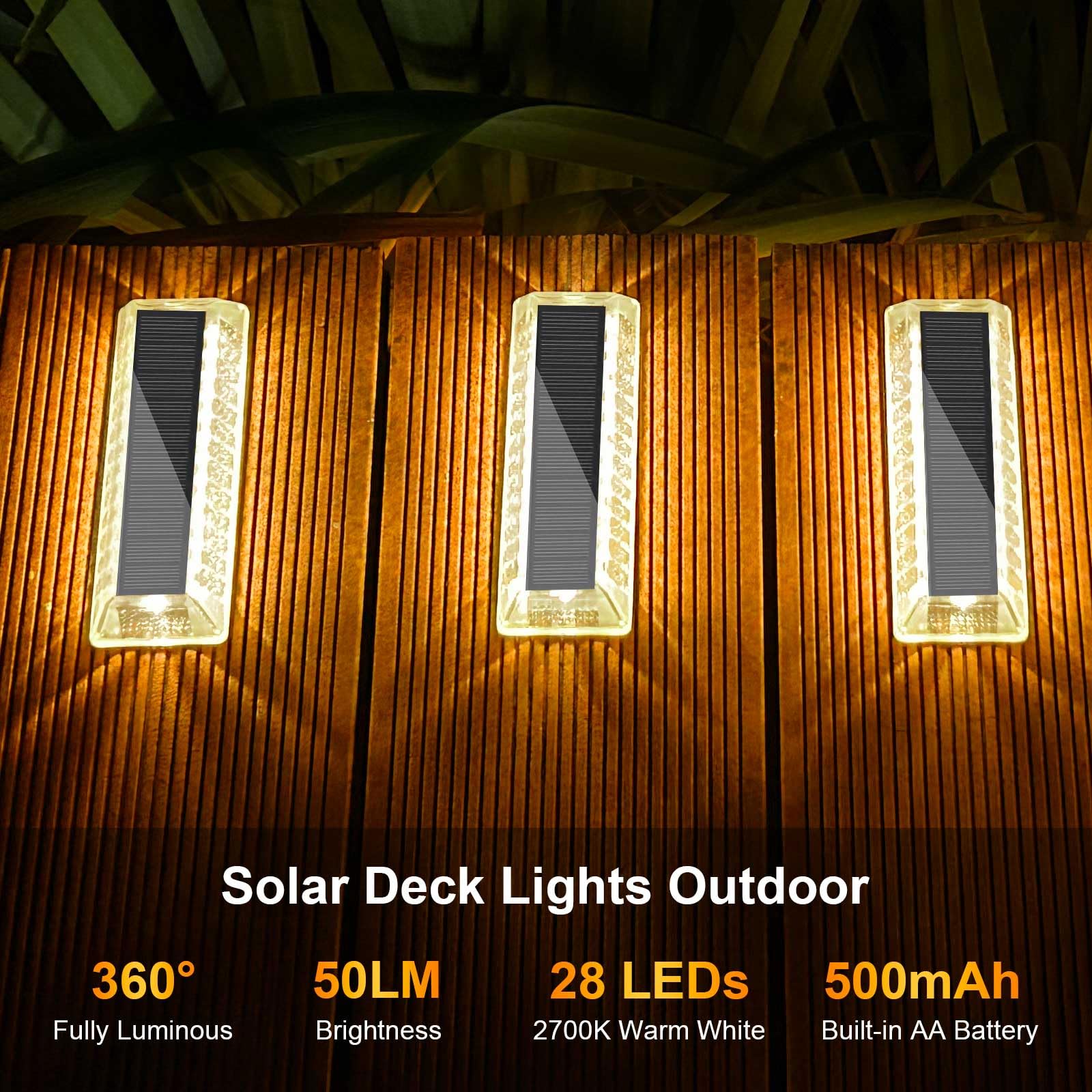 Lacasa Luces Solares LED Exterior Jardín, 8 uds Luz Solar Exterior IP68 Impermeable, Blanco Cálido 2700K,Iluminación Solar para Jardin, Terraza, Escaleras, Senderos