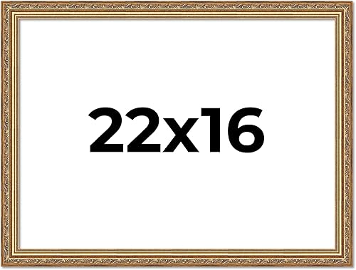 Vista 80 de Poster Palooza Marco de fotos de madera tradicional dorado antiguo de 6 x 18 pulgadas con plexiglás acrílico UV, respaldo de tablero de espuma