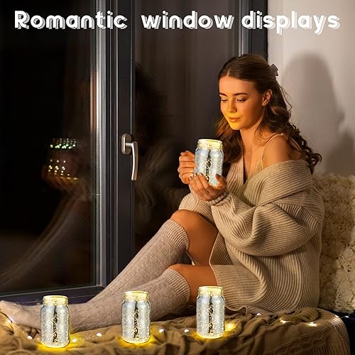 Miniatura 14 de 12 tarros decorativos de 16 onzas pintadas para centro de mesa, decoración del hogar, cumpleaños, inauguración de la casa, fiesta de inauguración