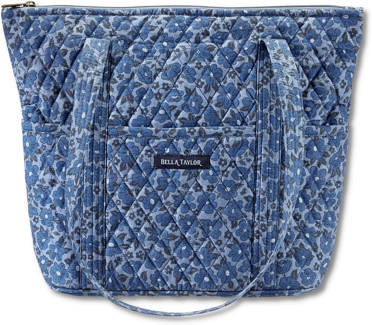 Bella Taylor Stride Tote, Quilted Shoulder Bag for Women | Lightweight, 10-pocket quilted cotton handbag, ultimate organization, machine washable, zippered top, durable construction