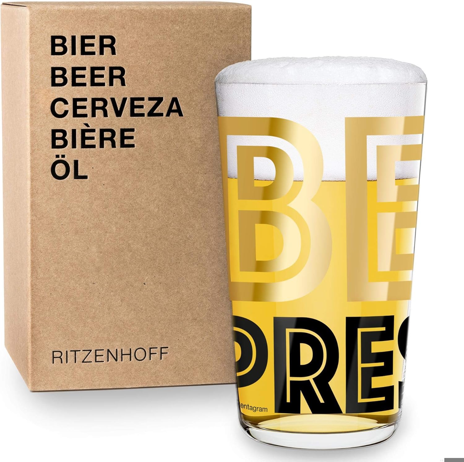 Ritzenhoff Beer Glass, Gold, Black, 8.2 cm Amazon.co.uk Home & Kitchen