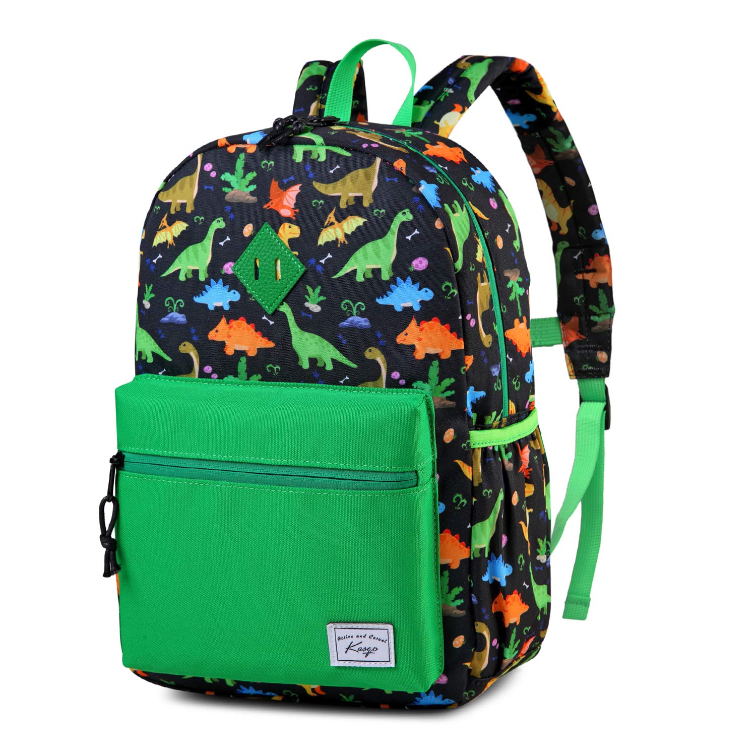 Kasgo Mochila Niña Niño, Mochila Escolar Primaria Mochila Infantil 2-6 Años Mochila Unicornio Dinosaurio Mochila Chica Chico Ajustar Carpeta A4 con Bolsillos Laterales y Correa en Pecho