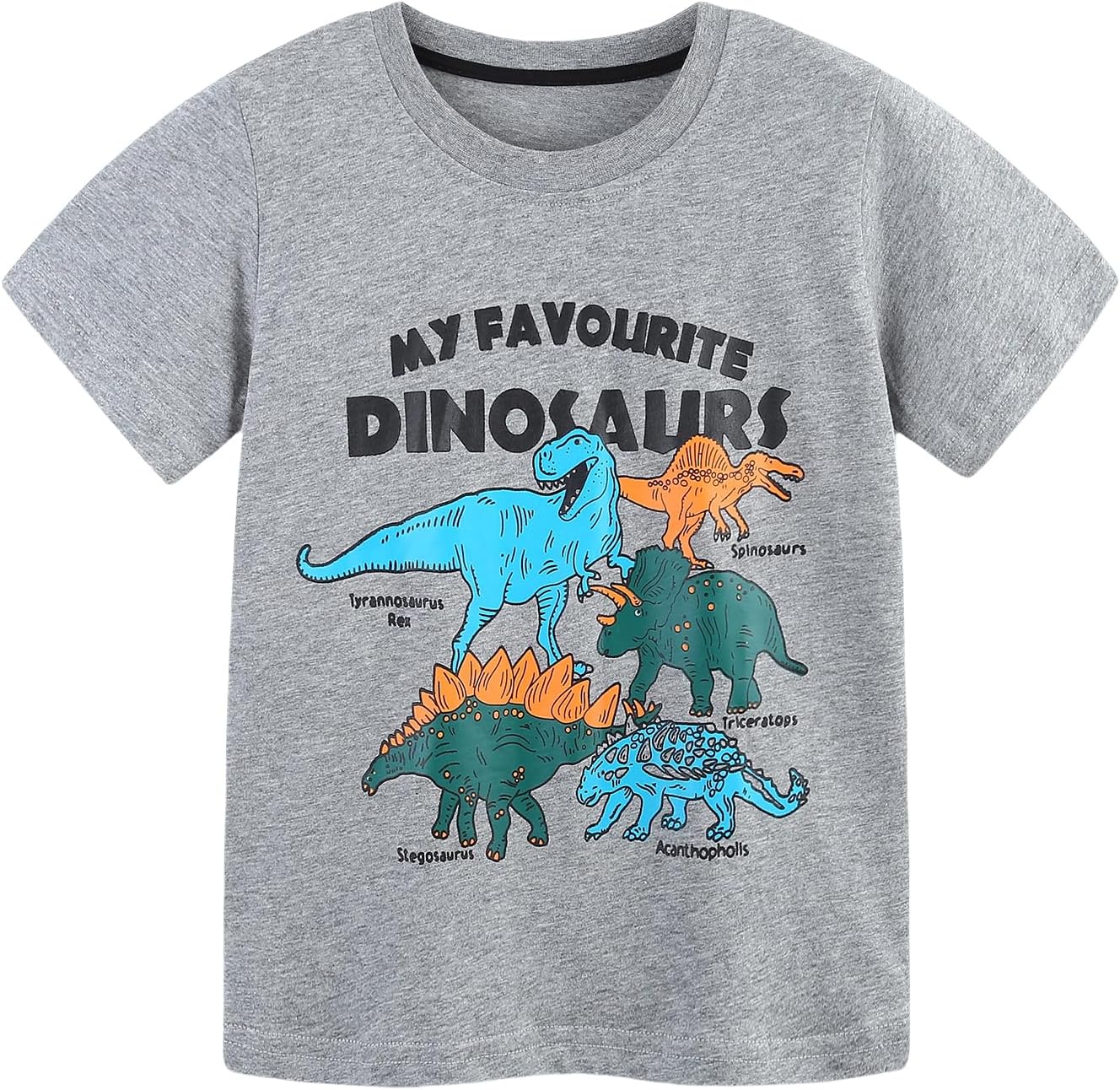 Boys Crew Neck T-Shirts Little Kids Short Sleeve Tops for Toddler Boys Summer Casual Graphic Tees 2 Pack - Image 3